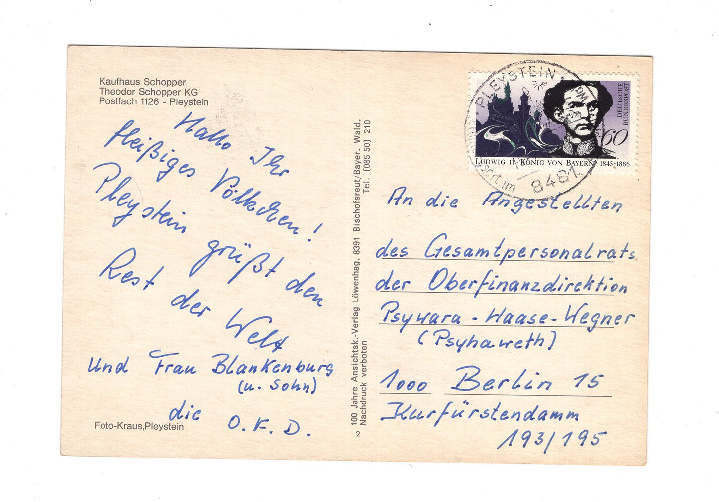 Ansichtskarte Pleystein / Oberpfalz