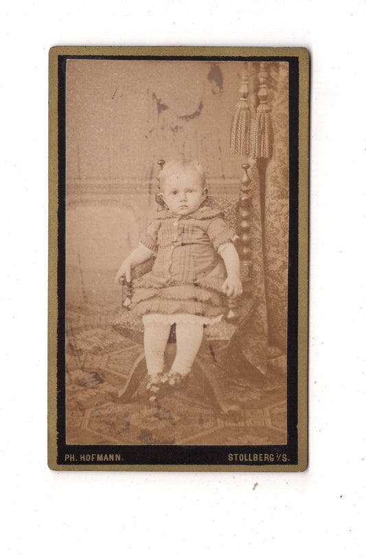 Fotografie Niedliches kleines Kind - Stollberg 1880er / CDV M1-31