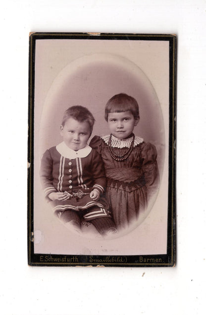 Fotografie Niedliche kleine Kinder - Barmen um 1880 / CDV M1-11