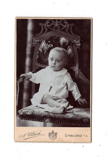Fotografie Niedliches kleines Kind - Gablonz an der Neiße 1900er