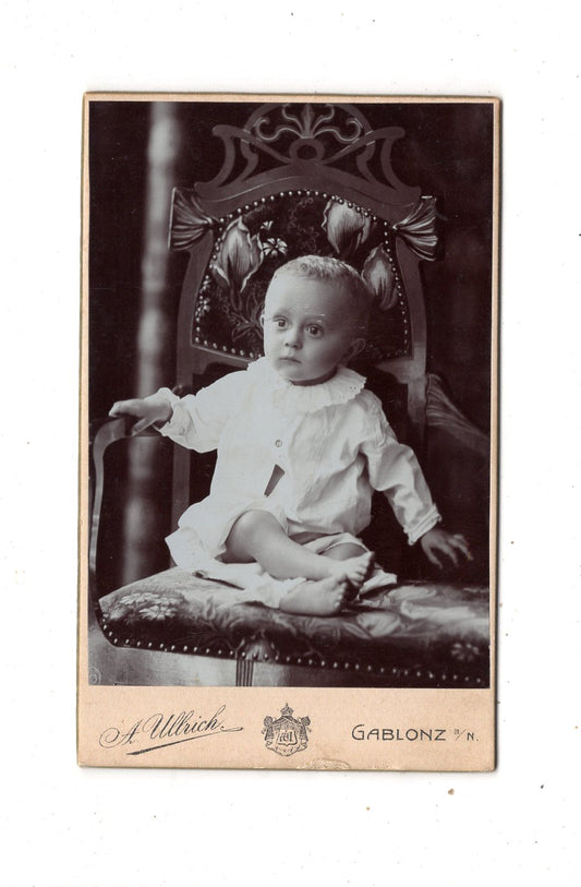 Fotografie Niedliches kleines Kind - Gablonz an der Neiße 1900er