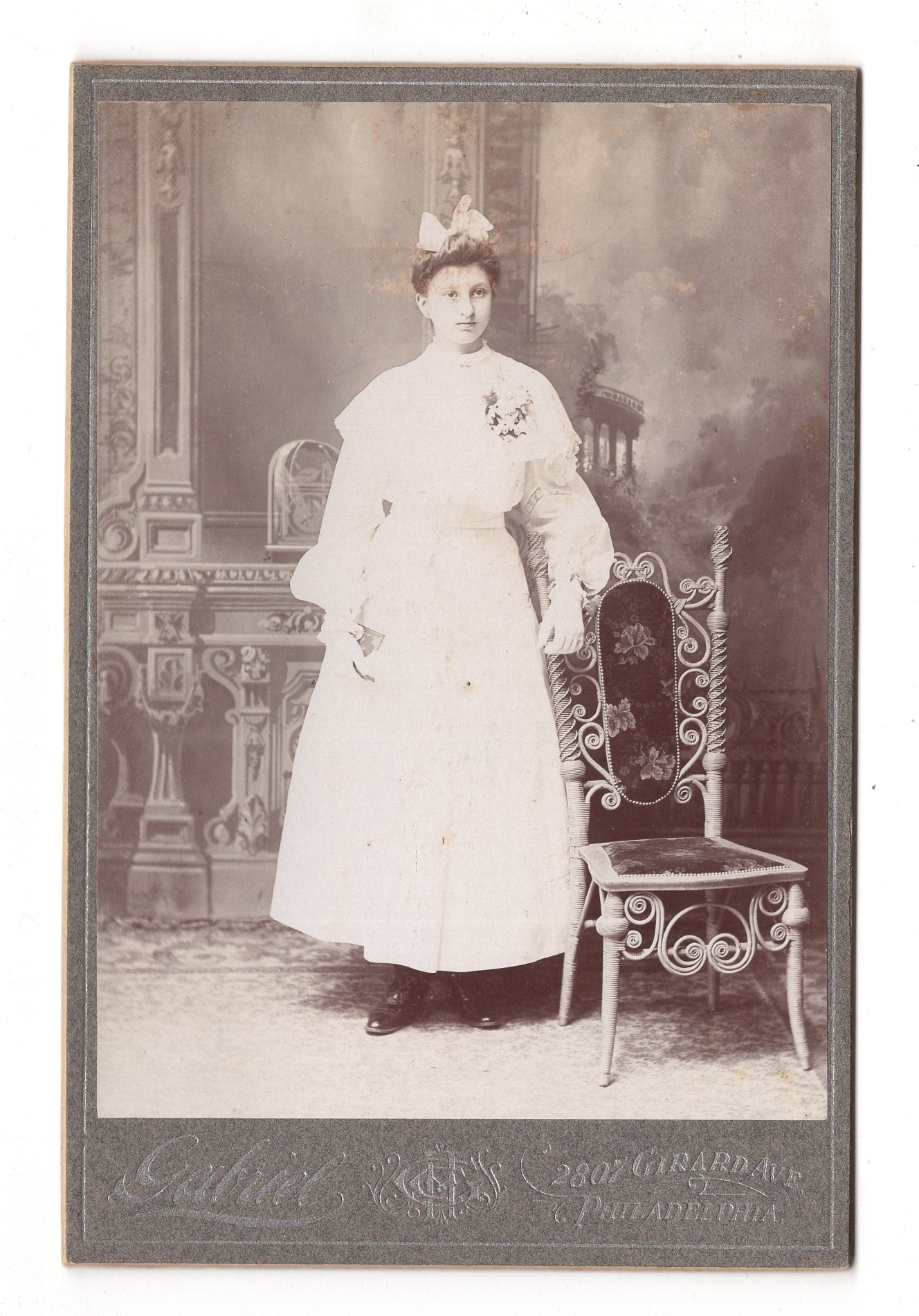 Fotografie Feines junges Mädchen - Philadelphia / USA um 1900 / CAB U-28