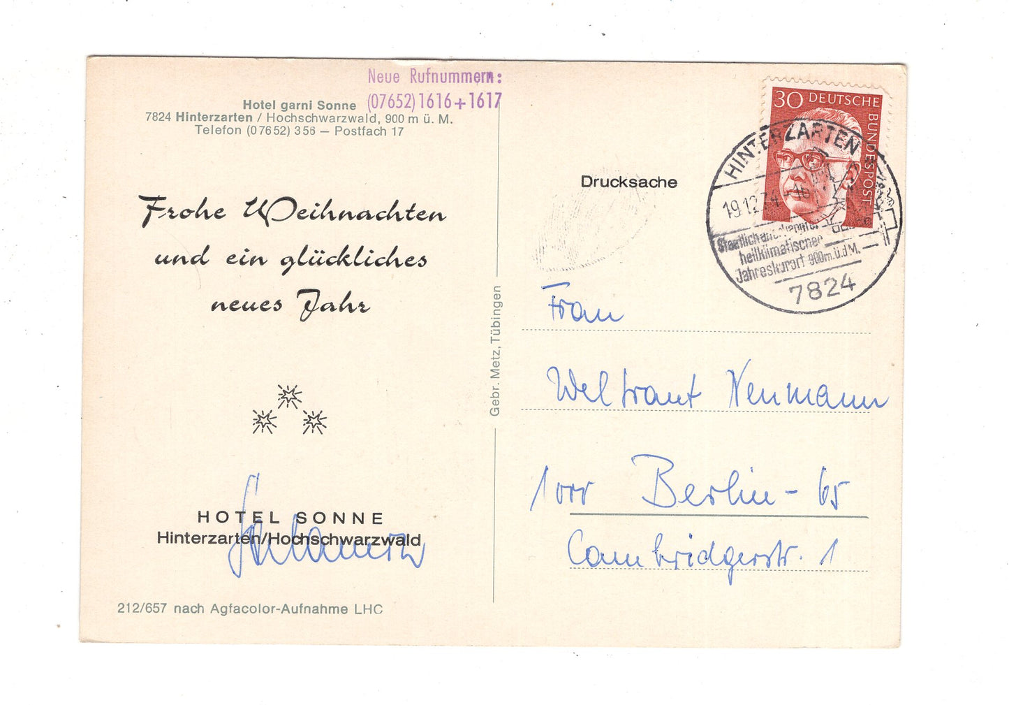 Ansichtskarte Hinterzarten / Hochschwarzwald / J1-70