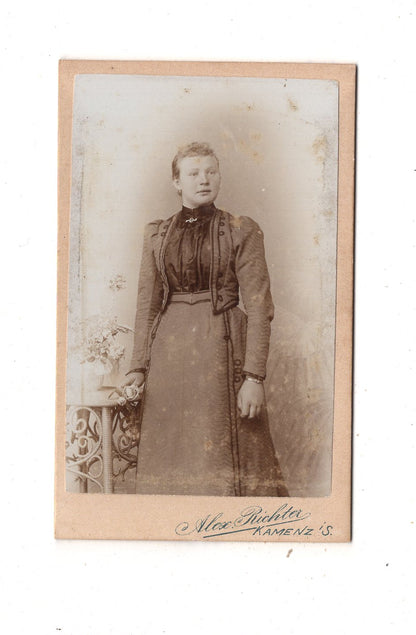 Fotografie Feine Dame - Kamenz 1890er / CDV L1-29