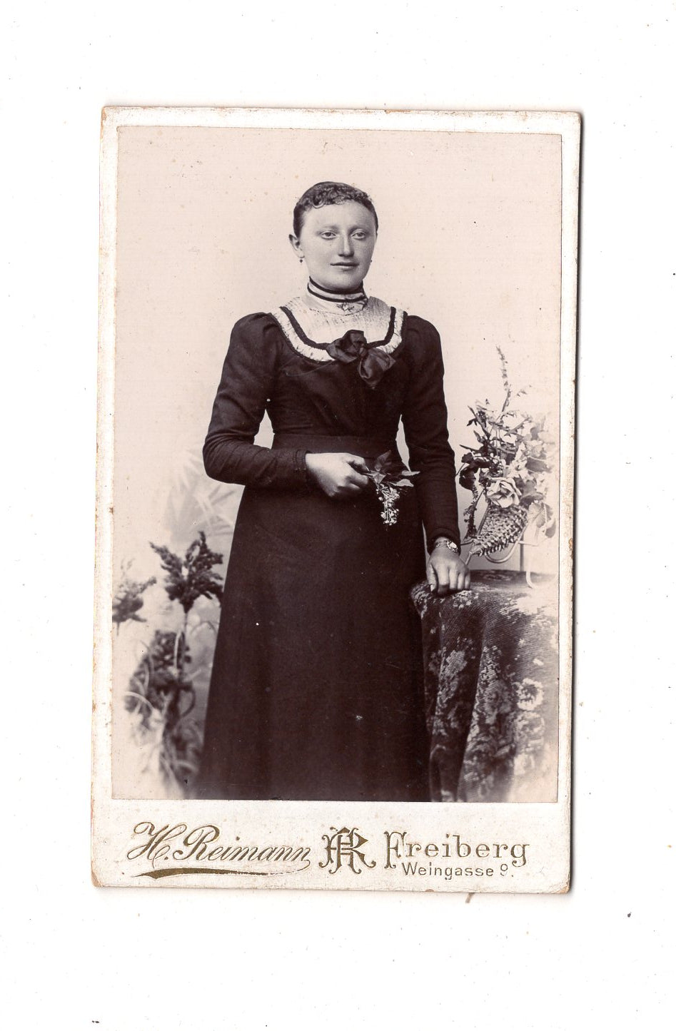 Fotografie Feine Dame - Freiberg 1890er / CDV L1-29