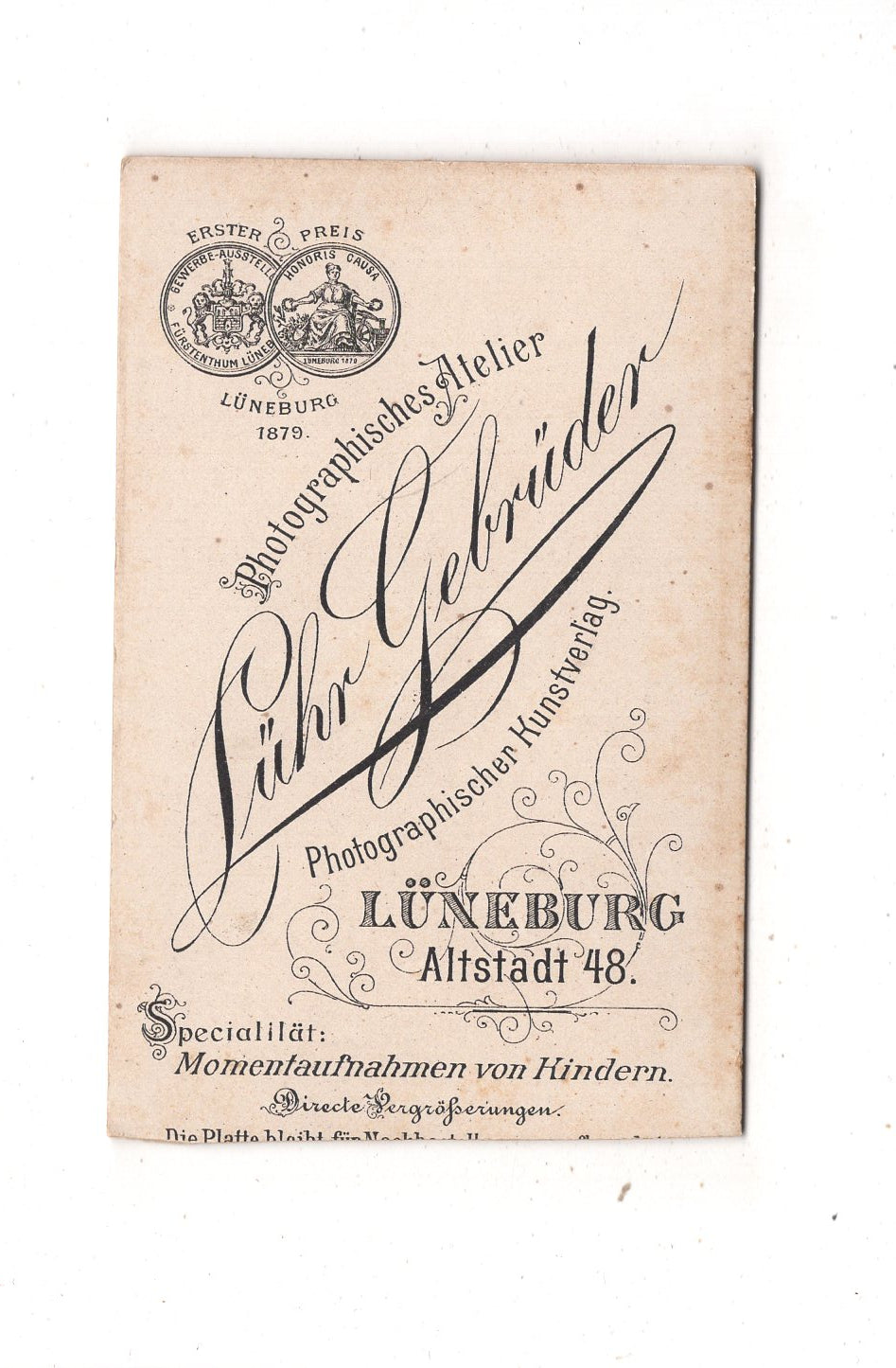 Fotografie Niedliche kleine Kinder - Lüneburg 1890er / CDV M1-11