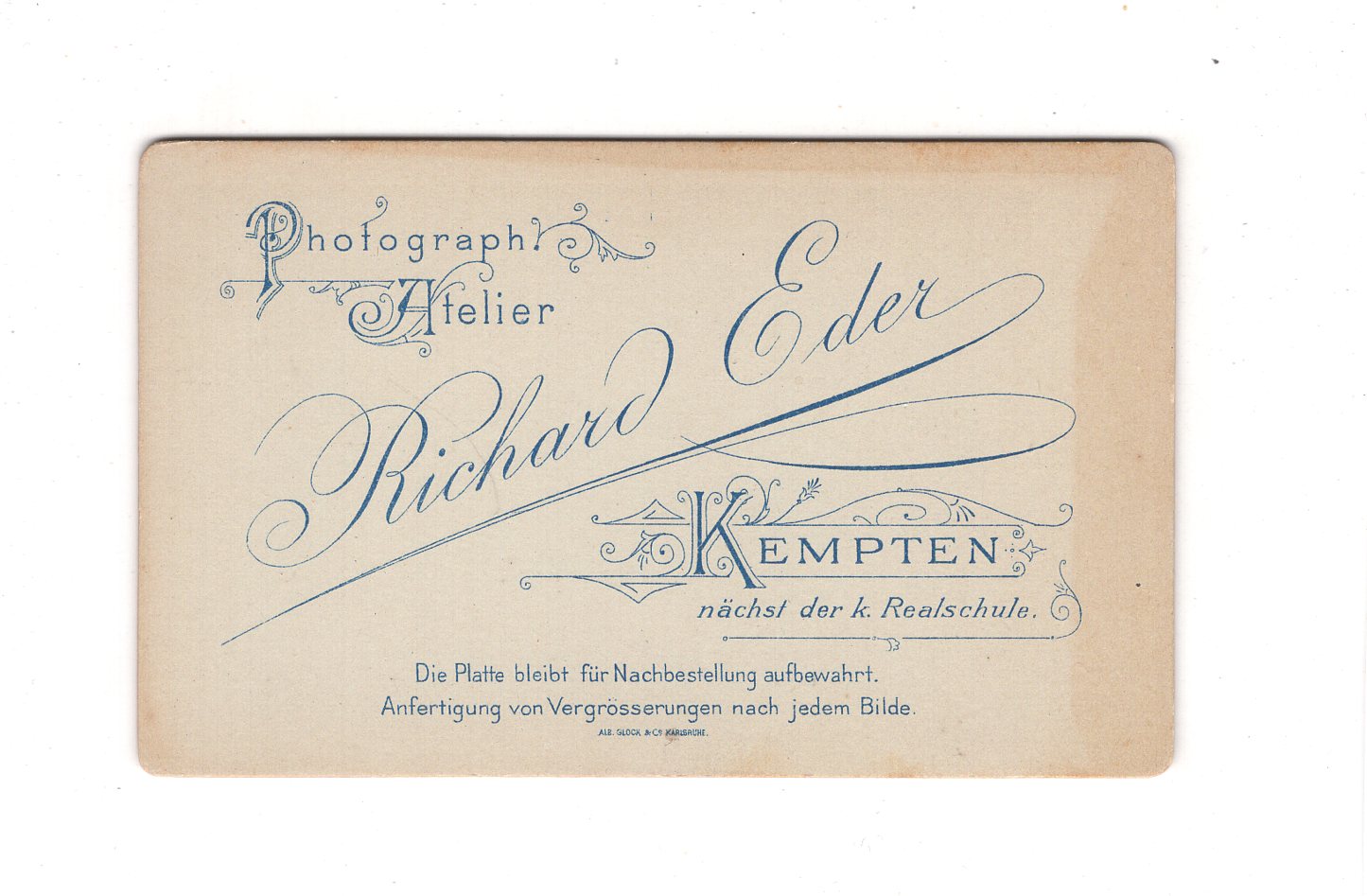 Fotografie Damenportrait - Kempten 1890er / CDV C1-08