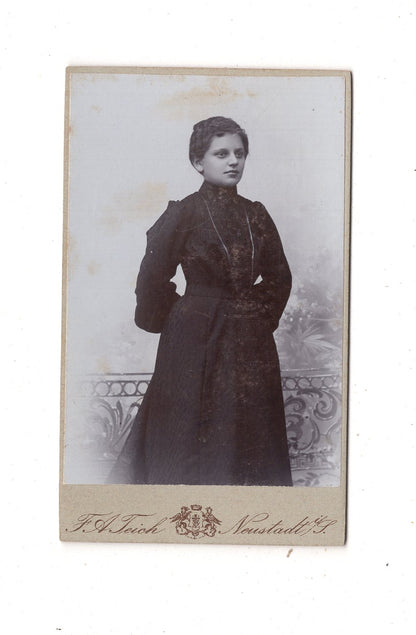 Fotografie Feine Dame - Neustadt in Sachsen 1890er / CDV L1-29