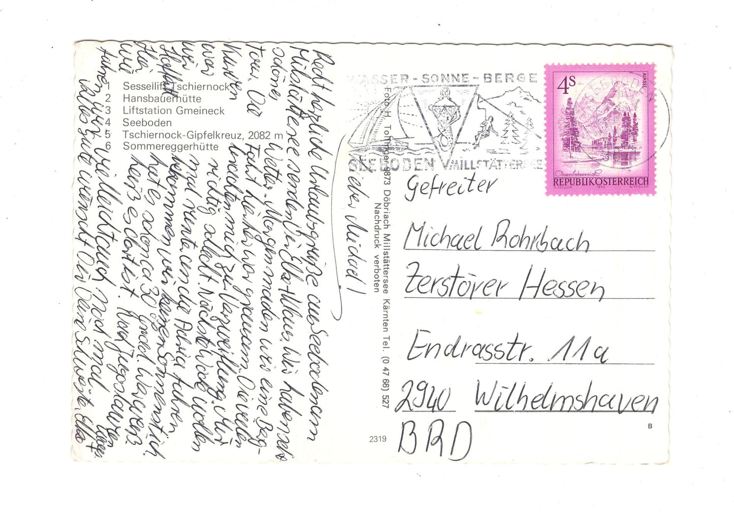 Ansichtskarte Seeboden / Sessellift Tschiernock / Österreich