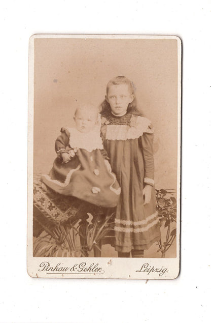 Fotografie Niedliche kleine Kinder - Leipzig um 1900 / CDV M1-11