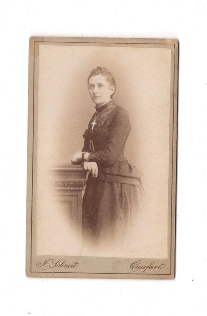 Fotografie Feine Dame - Querfurt 1880er / CDV L1-29
