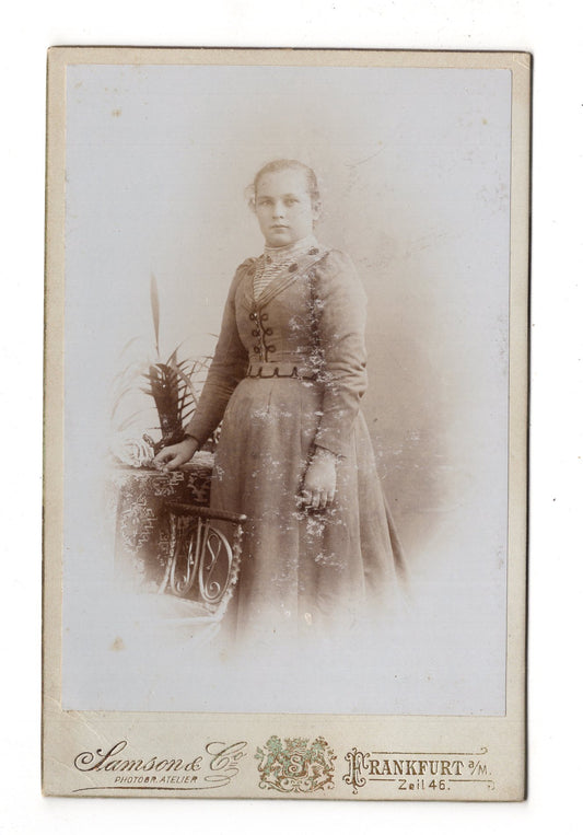 Fotografie Feines junges Mädchen - Frankfurt Main 1890er / CAB U-28