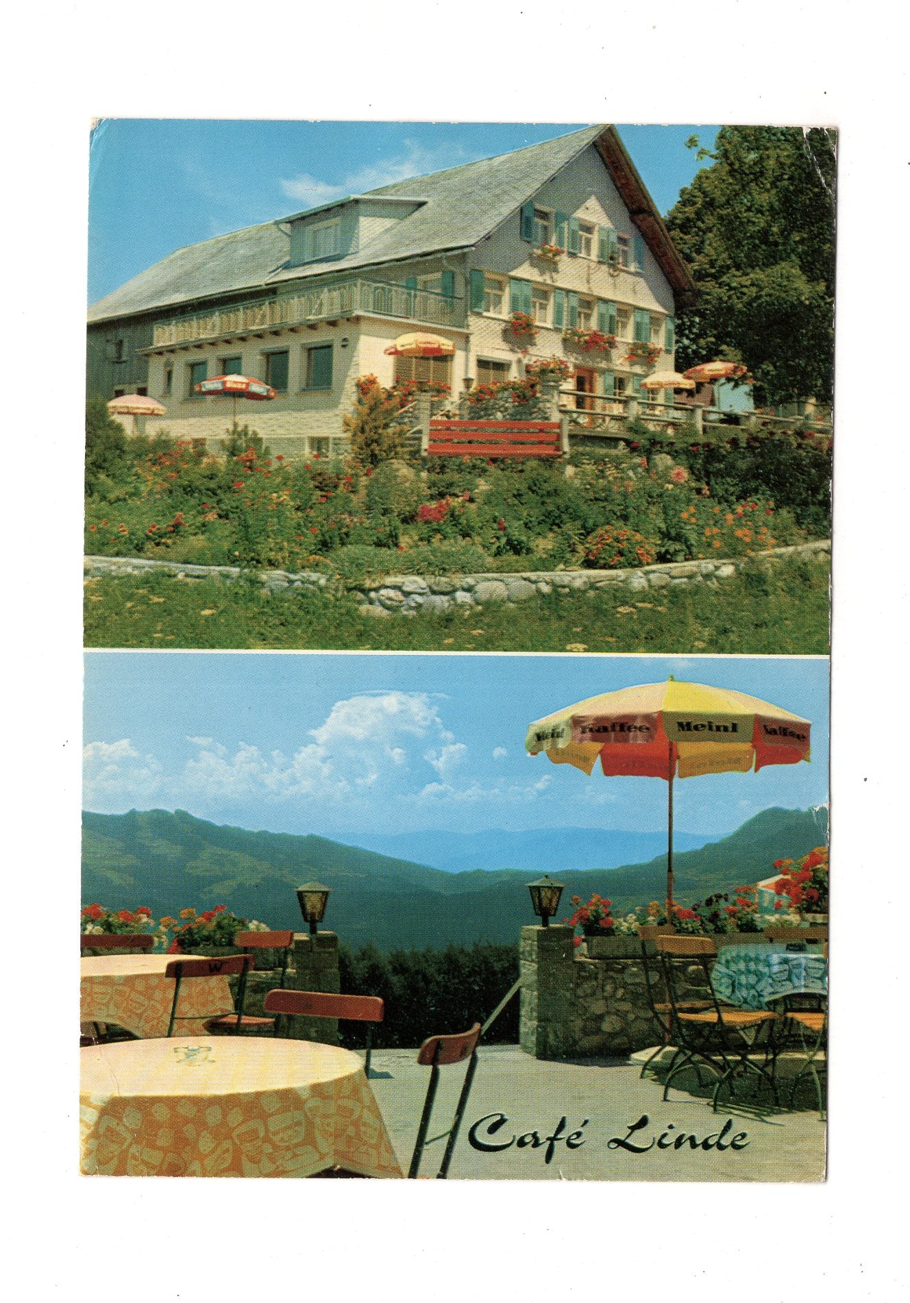 Ansichtskarte Gasthaus Café Linde / Sulzberg-Schönenbühel / Vorarlberg / Österreich