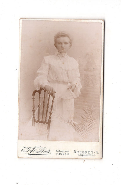 Fotografie Feine Dame - Dresden 1890er / CDV L1-29