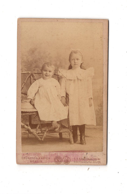 Fotografie Niedliche kleine Kinder - Berlin 1890er / CDV M1-11