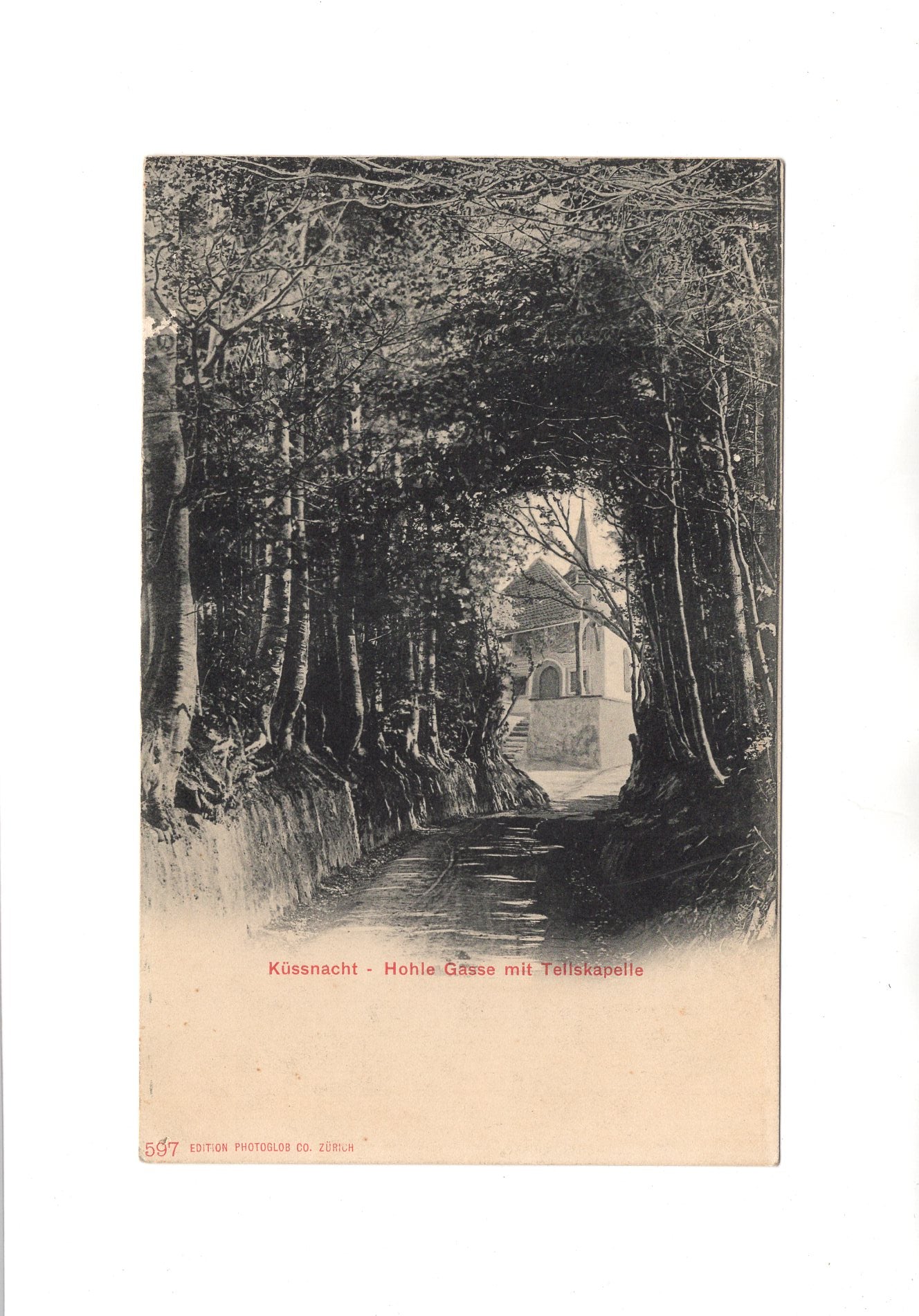 Ansichtskarte Küssnacht / Hohle Gasse mit Tellskapelle / Schweiz