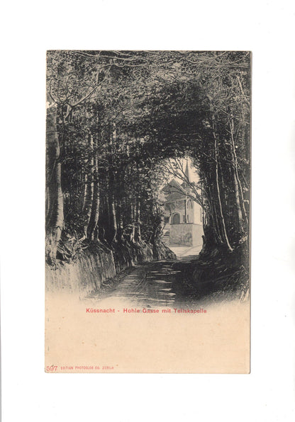 Ansichtskarte Küssnacht / Hohle Gasse mit Tellskapelle / Schweiz