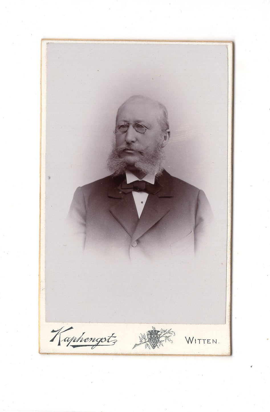 Fotografie Herrenportrait / benannt - Witten an der Ruhr 1899 / CDV C1-26