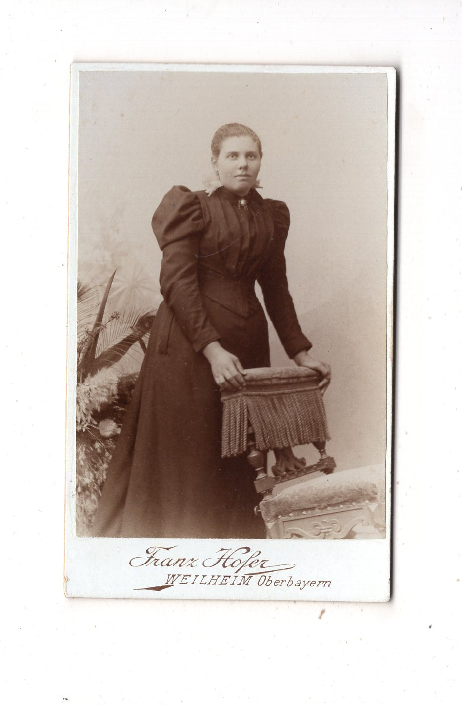 Fotografie Feine Dame - Weilheim / Oberbayern 1890er / CDV L1-29