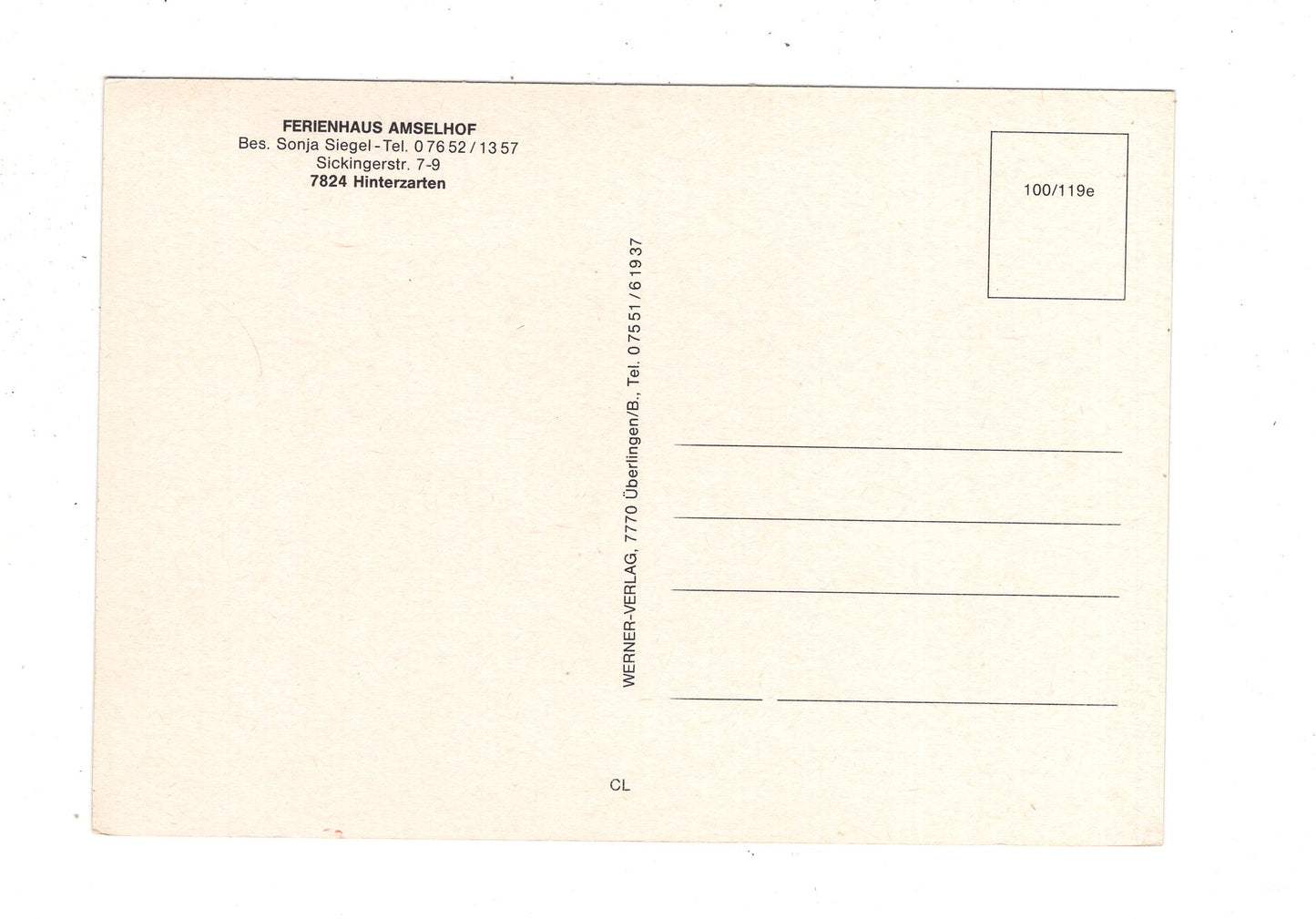 Ansichtskarte Hinterzarten / Hochschwarzwald / Ferienhaus Amselhof / J1-70