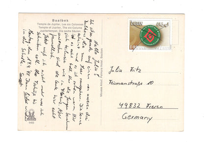 Ansichtskarte Baalbek / Jupitertempel / Libanon