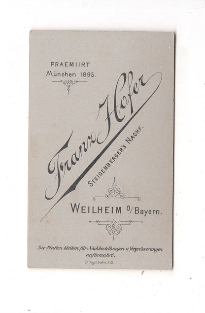 Fotografie Feine Dame - Weilheim / Oberbayern 1890er / CDV L1-29