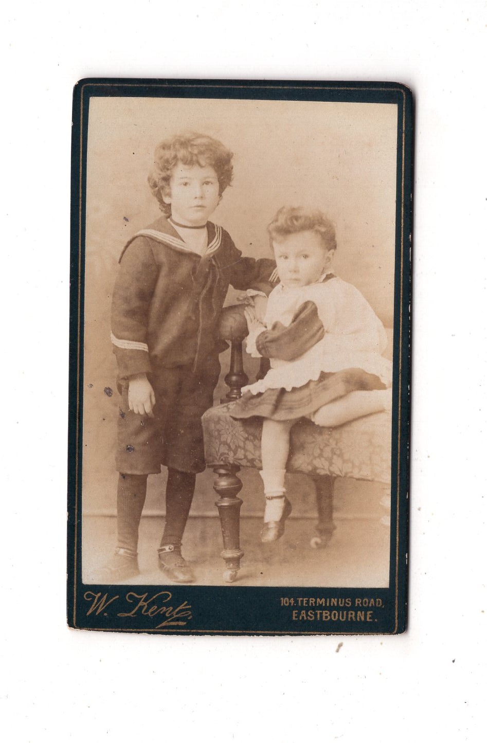 Fotografie Niedliche kleine Kinder - Eastbourne 1880er / CDV M1-11