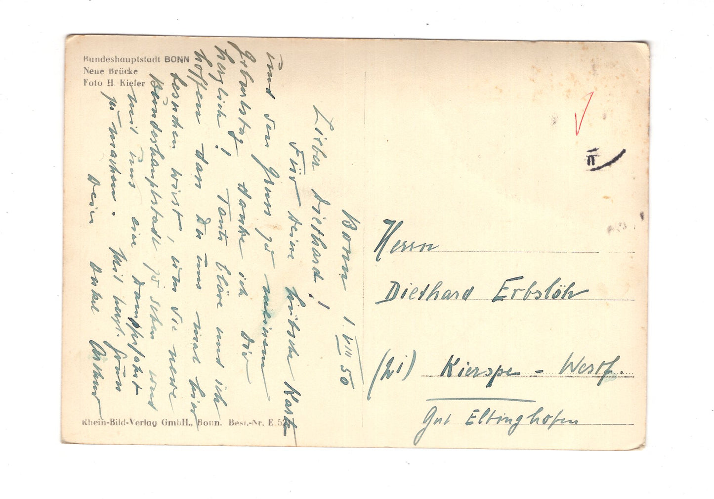 Ansichtskarte Bonn am Rhein / Neue Brücke