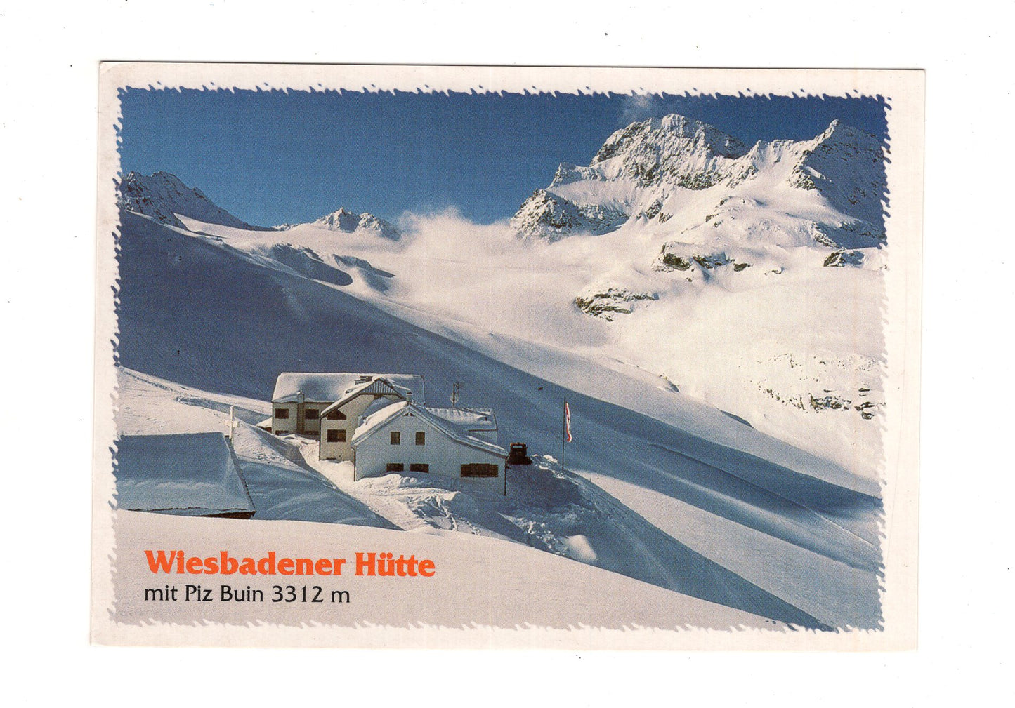 Ansichtskarte Wiesbadener Hütte mit Piz Buin / Österreich
