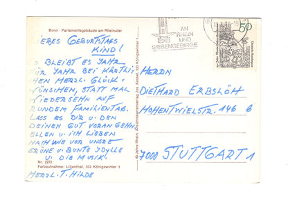 Ansichtskarte Bonn am Rhein / Parlamentsgebäude am Rheinufer