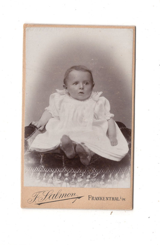 Fotografie Niedliches kleines Kind - Frankenthal um 1900 / CDV M1-31
