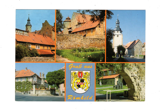 Ansichtskarte Römhild / Schloss / Marktbrunnen +++