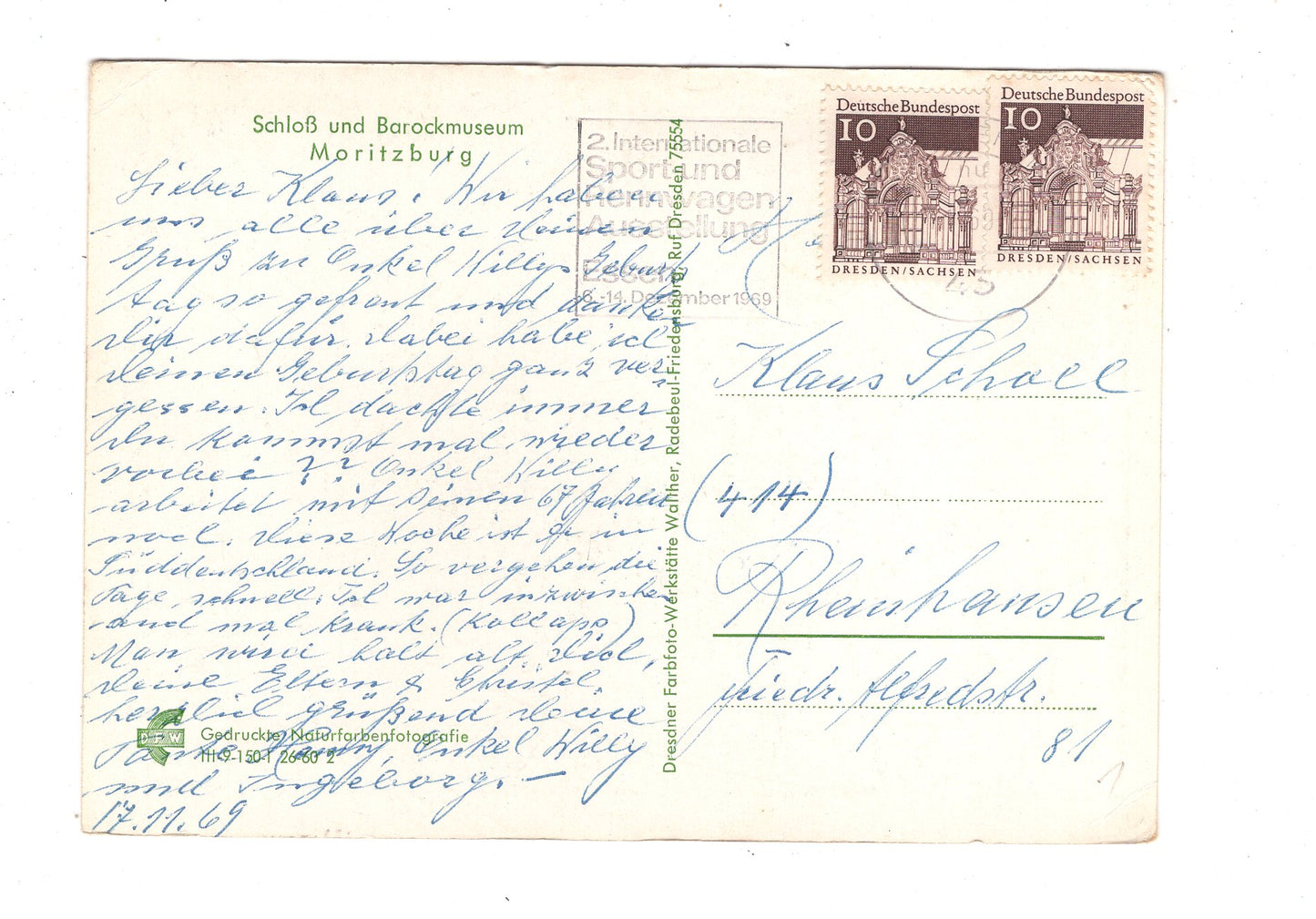 Ansichtskarte Barockmuseum Schloss Moritzburg bei Dresden / L1-70