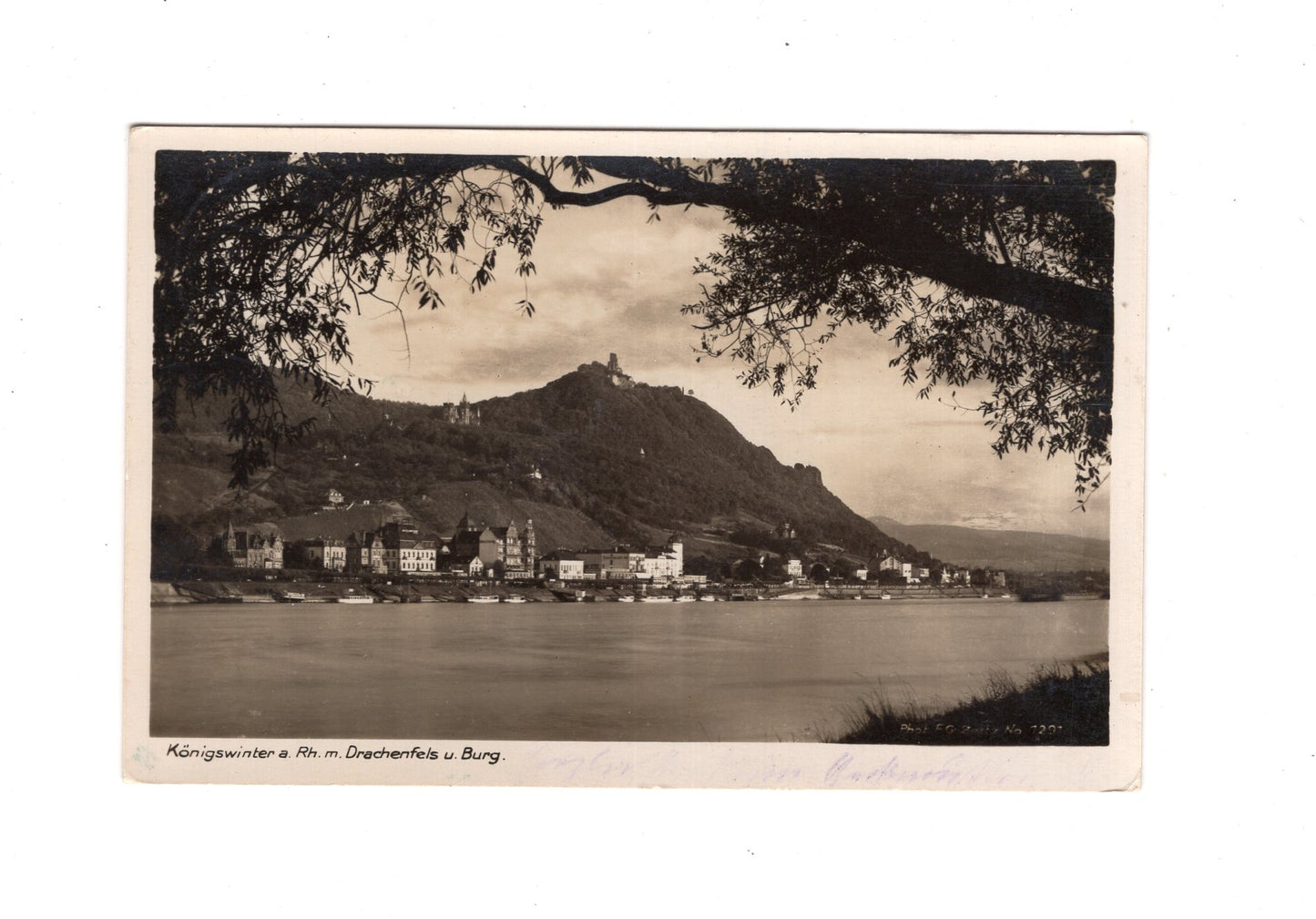 Ansichtskarte Königswinter am Rhein mit Drachenfels und Burg