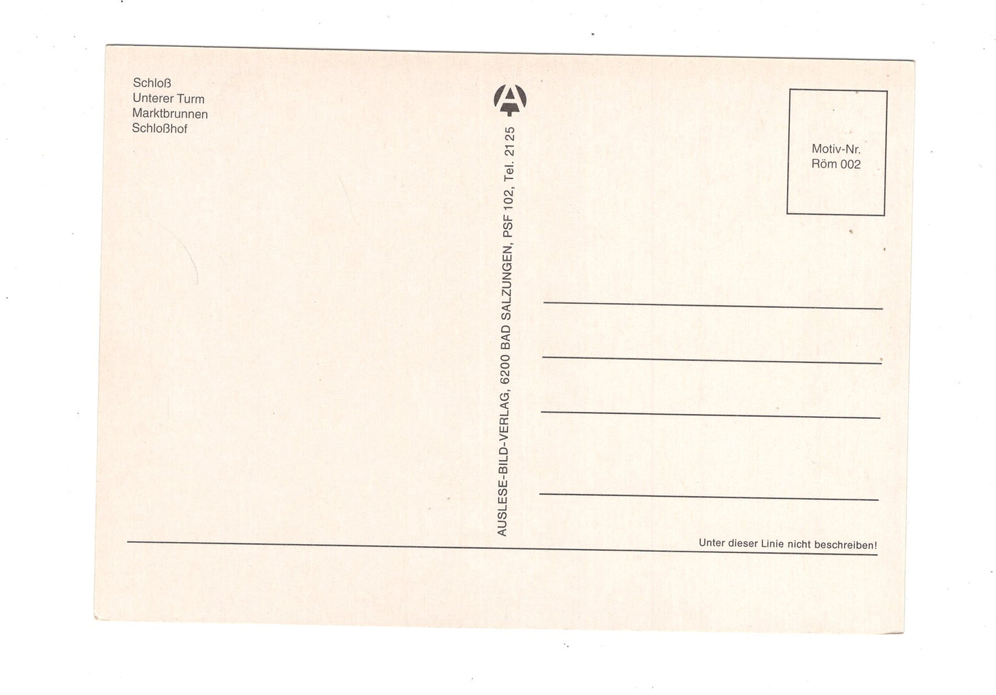 Ansichtskarte Römhild / Schloss / Marktbrunnen +++