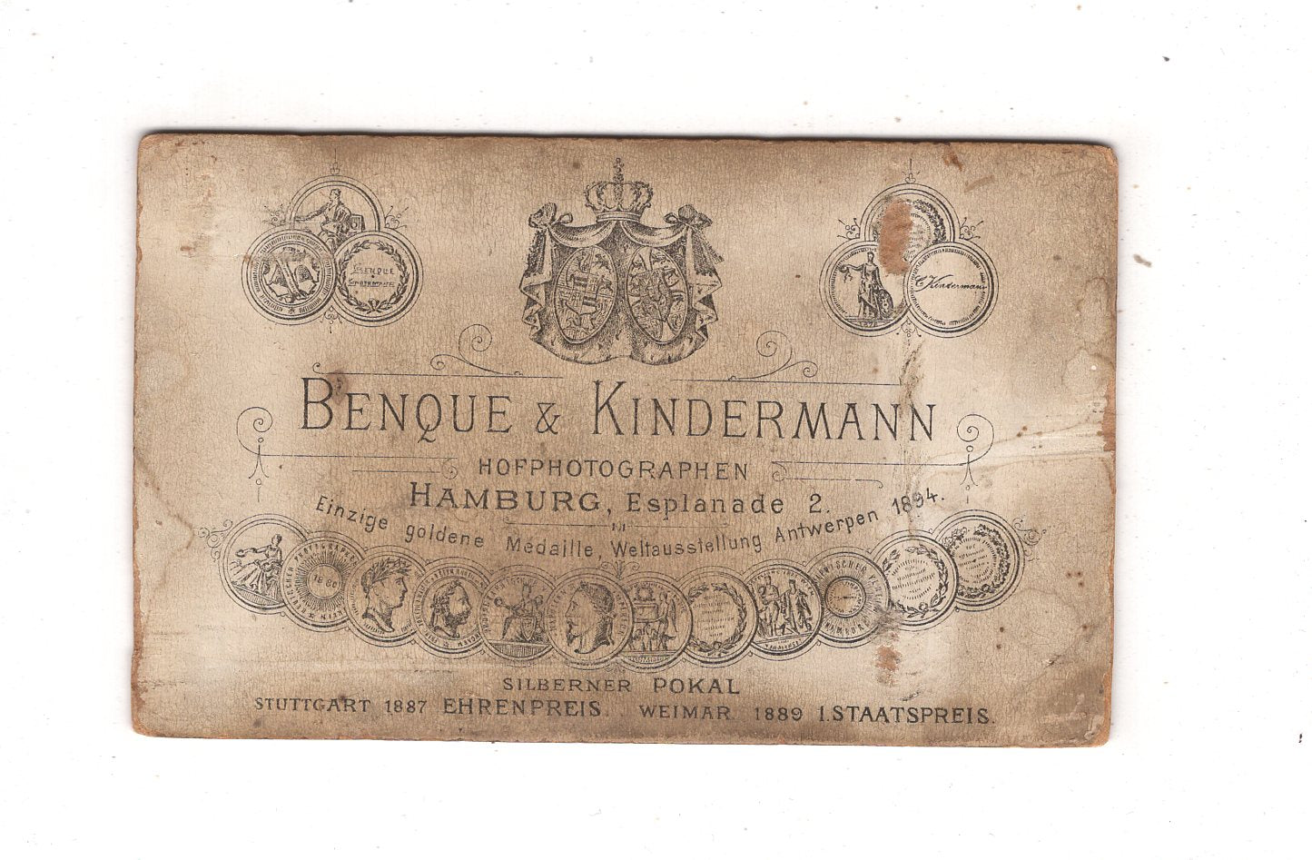 Fotografie Feine Dame - Hamburg 1890er / CDV L1-29