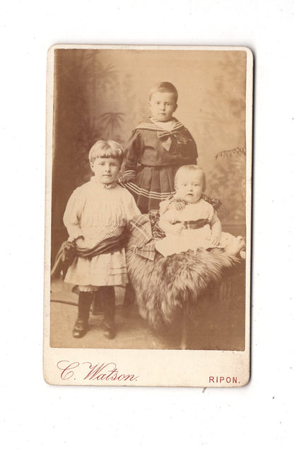 Fotografie Niedliche kleine Kinder - Ripon 1880er / CDV M1-11
