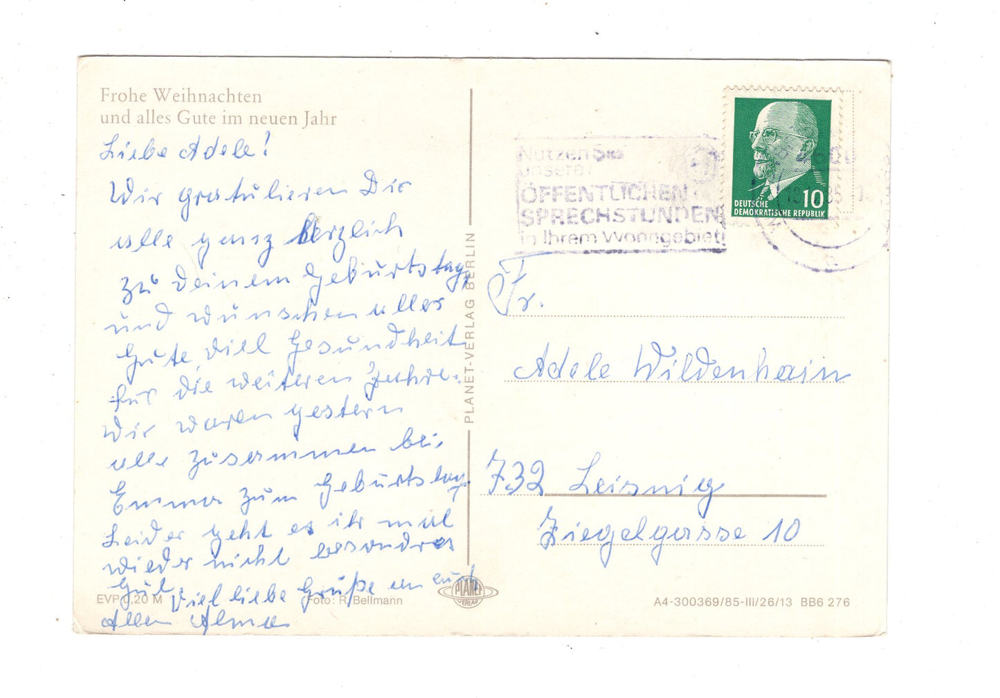 Ansichtskarte Feiertage / Frohe Weihnachten / K1-65