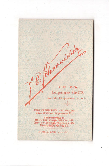 Fotografie Herrenportrait - Berlin 1880er / CDV C1-26
