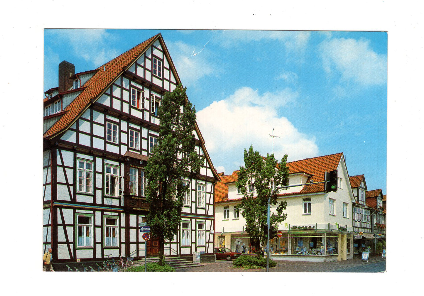 Ansichtskarte Burgdorf / Altes Rathaus und Marktstraße