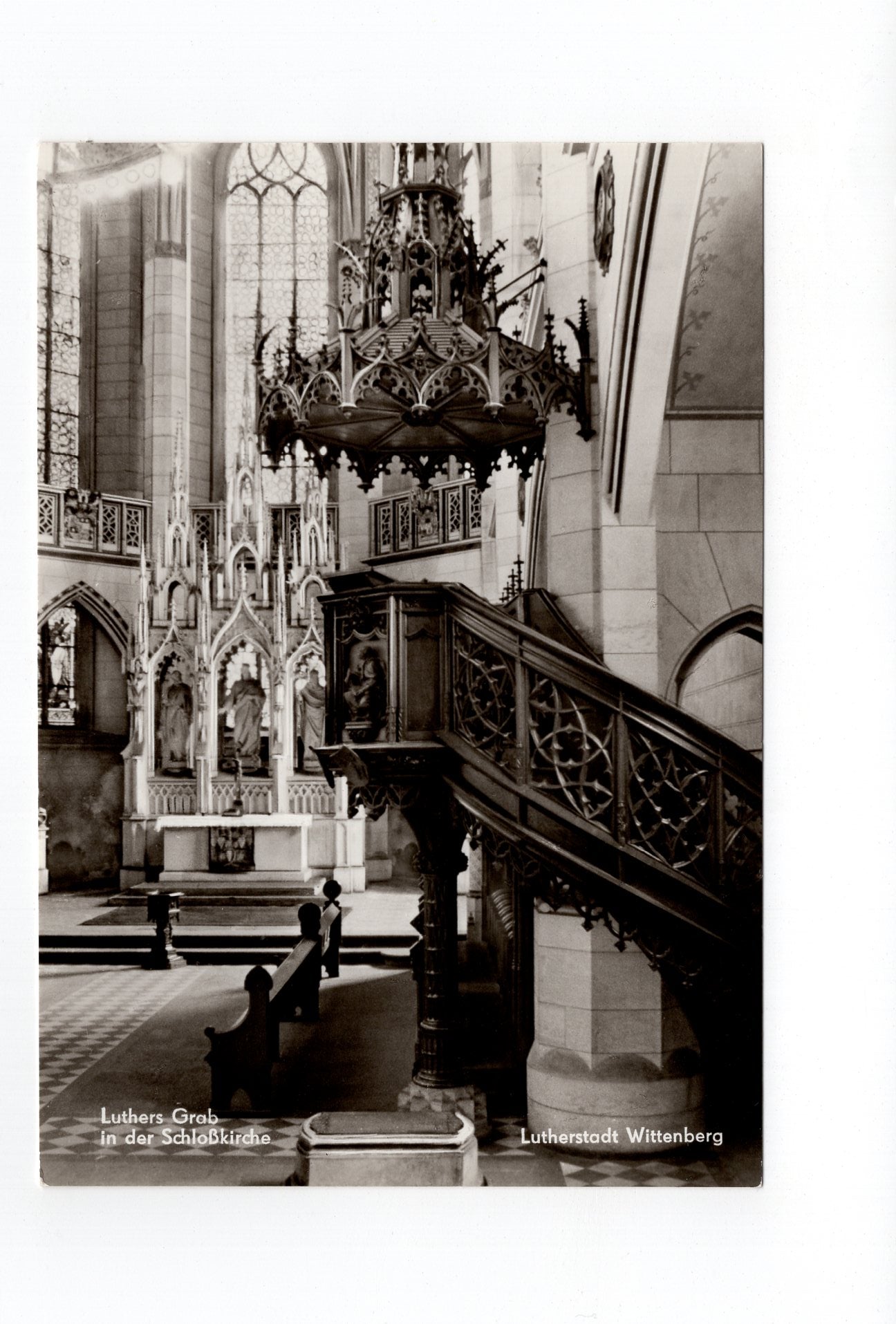 Ansichtskarte Lutherstadt Wittenberg / Luthers Grab in der Schlosskirche