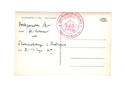 Ansichtskarte Königswinter am Rhein / Hotel Burghof