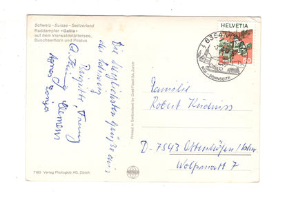 Ansichtskarte Raddampfer Gallia auf dem Vierwaldstättersee / Schweiz