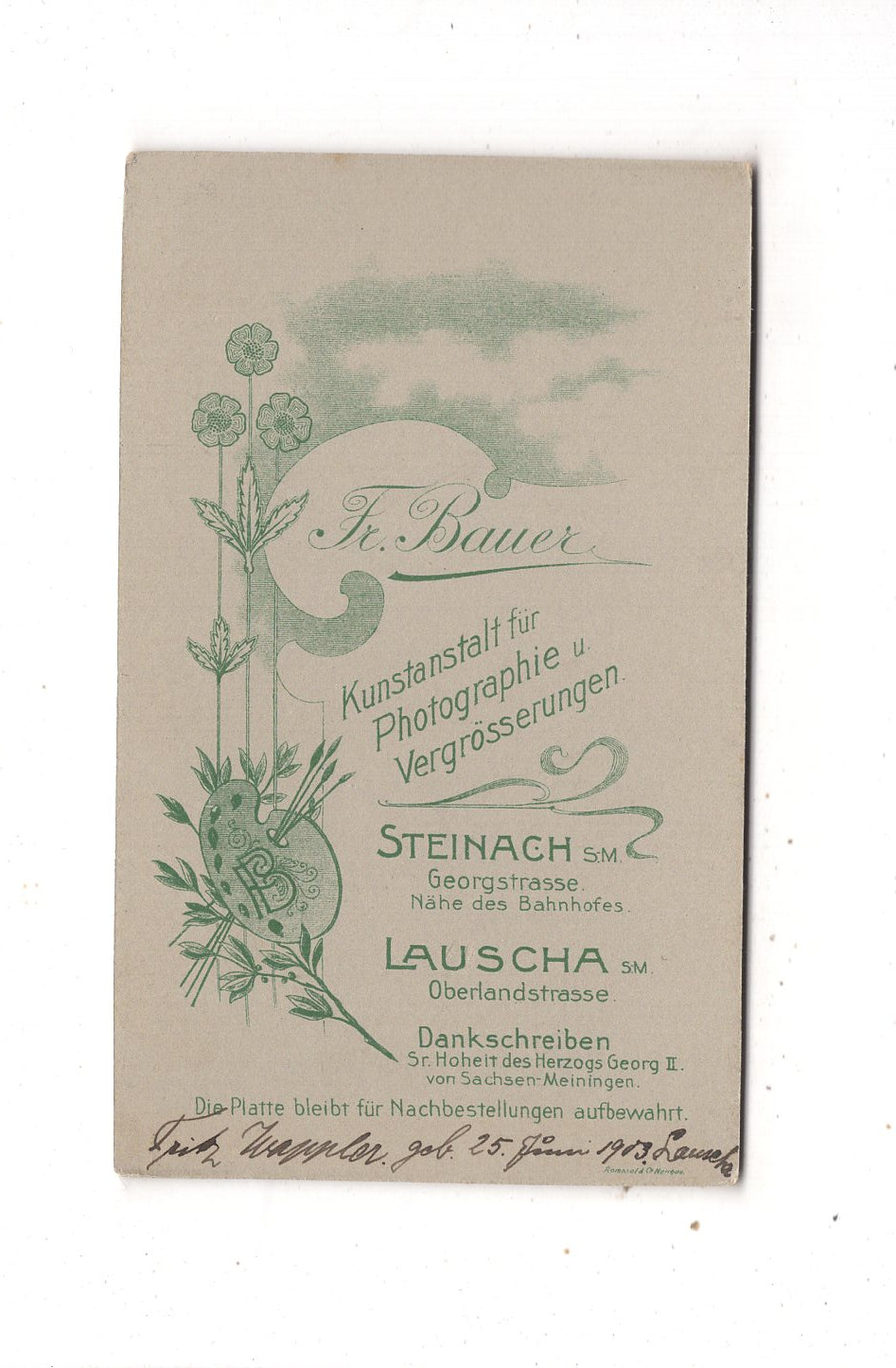 Fotografie Niedliches kleines Kind / benannt - Steinach / Lauscha 1903