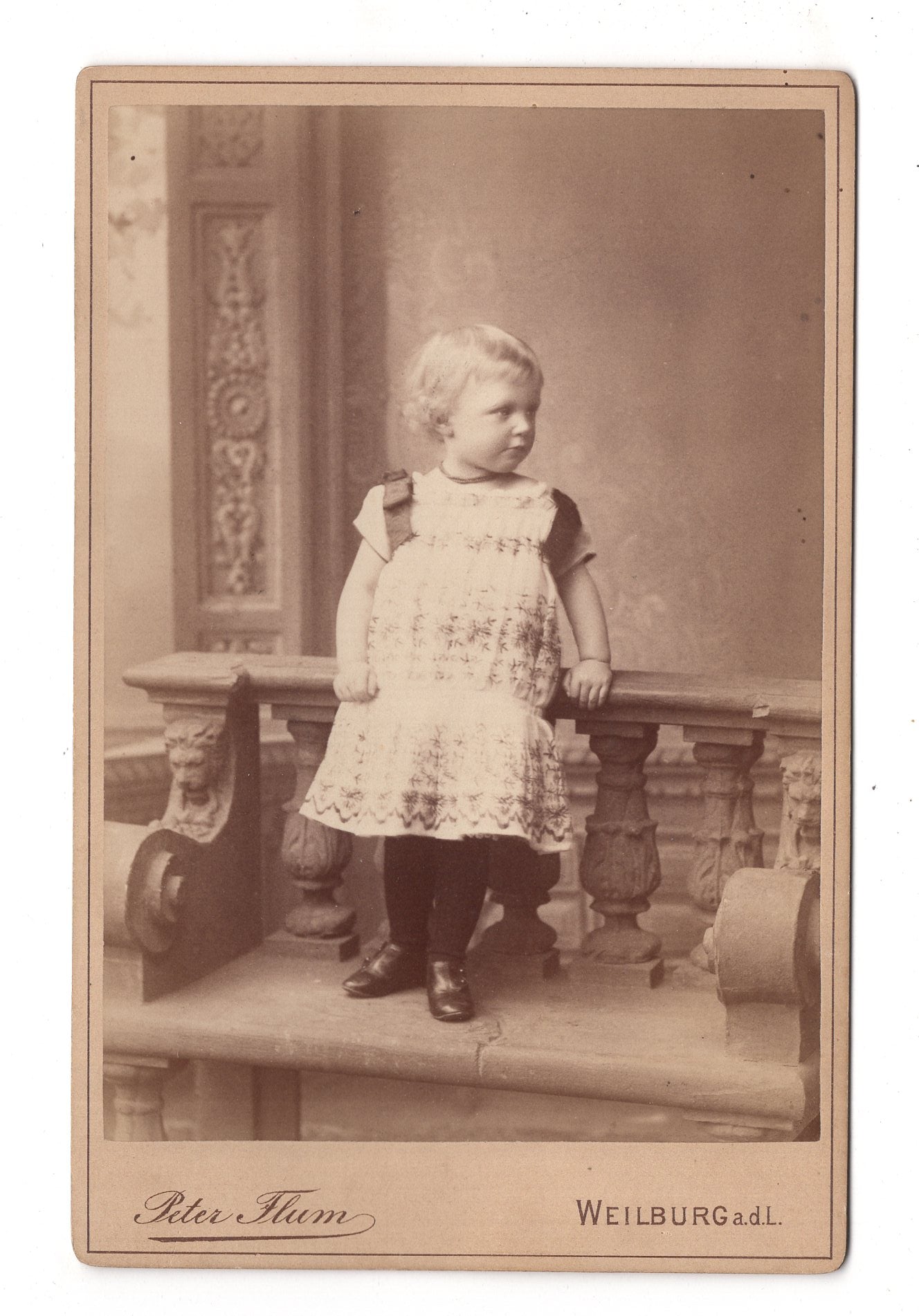 Fotografie Niedliches kleines Mädchen - Weilburg an der Lahn 1880er