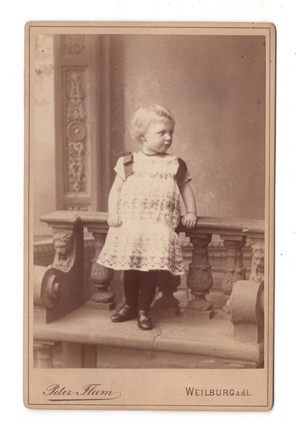 Fotografie Niedliches kleines Mädchen - Weilburg an der Lahn 1880er
