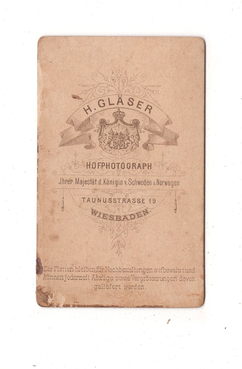 Fotografie Feine Dame - Wiesbaden um 1880 / CDV L1-29