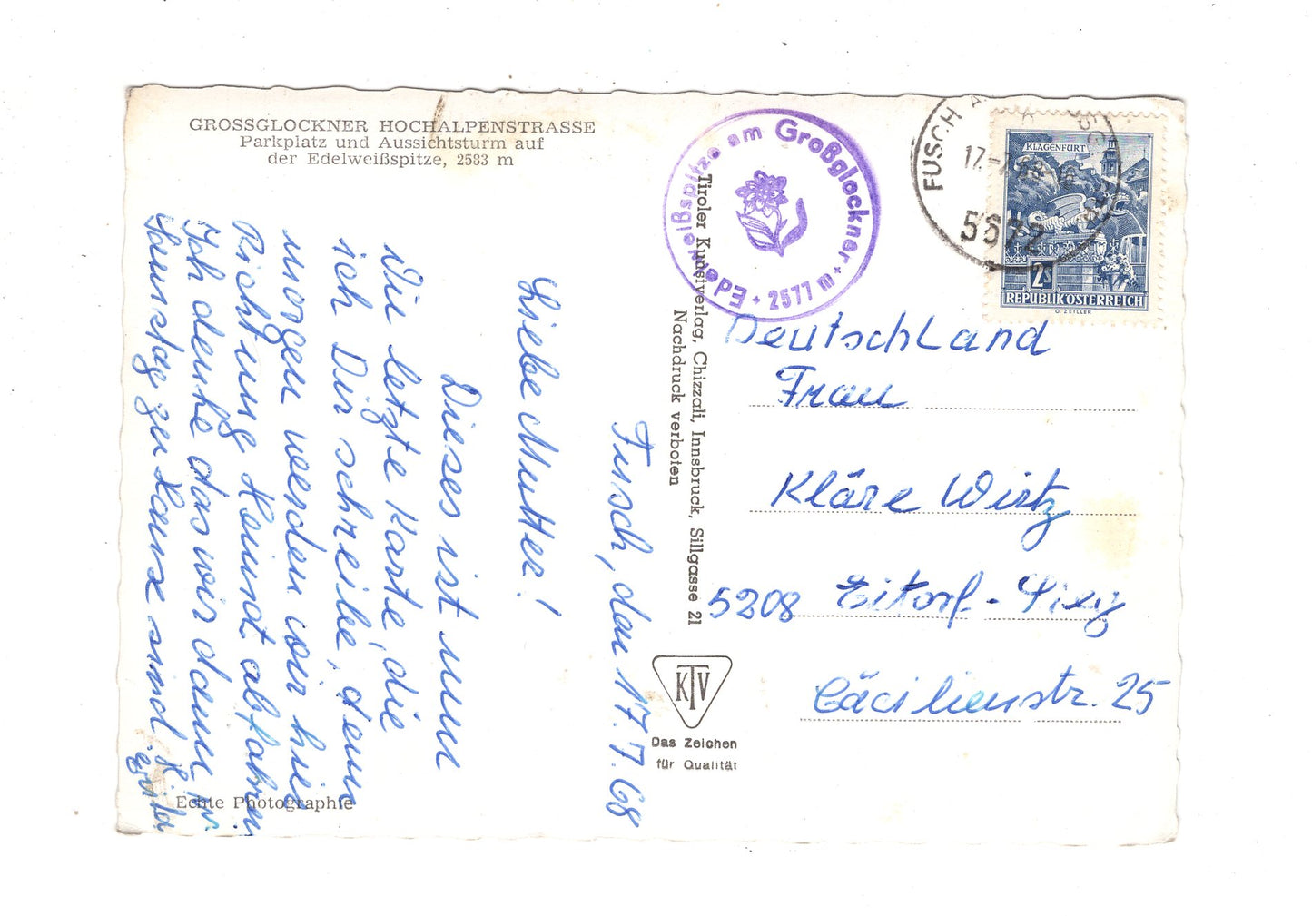 Ansichtskarte Großglockner-Hochalpenstraße / Österreich / N1-69