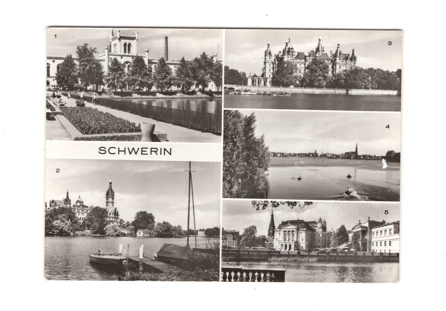 Ansichtskarte Schwerin / Am Pfaffenteich / Schloss +++
