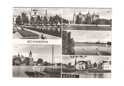 Ansichtskarte Schwerin / Am Pfaffenteich / Schloss +++